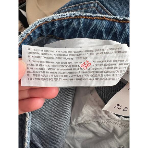 NWT Abercrombie & Fitch Women's Curve Love The Dad High Rise Jeans Distressed 27 - Picture 9 of 10